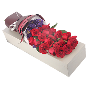 鲜花/我只钟情你:19枝精品红玫瑰精美礼盒包装
祝 愿:至死不渝的爱