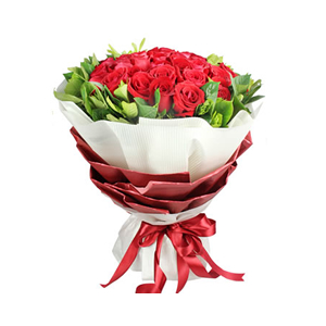 鲜花/爱情的魔力:33枝红玫瑰 配材：栀子叶围边
花 语:我爱你，永