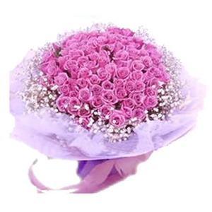 鲜花/最美:99朵紫色玫瑰
包 装:精美软沙豪华包装（粉色丝带