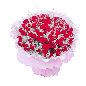 鲜花/好久不见:99支红玫瑰
包 装:粉色卷边纸圆形精美包装。
