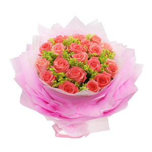 鲜花/你是我的天使:19枝粉玫瑰
包 装:粉色皱纹纸包装，粉色丝带束扎