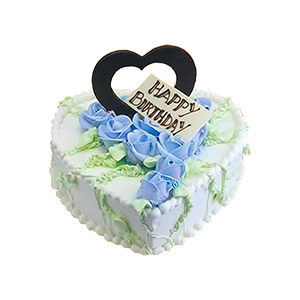 蛋糕/蓝色爱恋: 鲜奶蛋糕，奶油玫瑰花点缀蛋糕中间
 [包 装