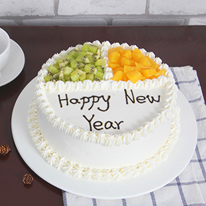 蛋糕/Happy new year:新鲜时令水果+鲜奶鸡蛋胚
祝 愿:祝你新年快乐，祝