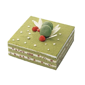 蛋糕/春的浪漫:美味抹茶+马卡龙点缀
祝 愿:浪漫的美味，享受这一