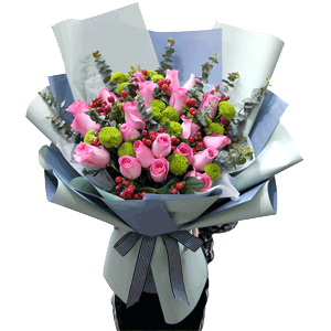 鲜花/爱意满满:19朵粉玫瑰+ 优质配材
花 语:可遇不可求，相遇